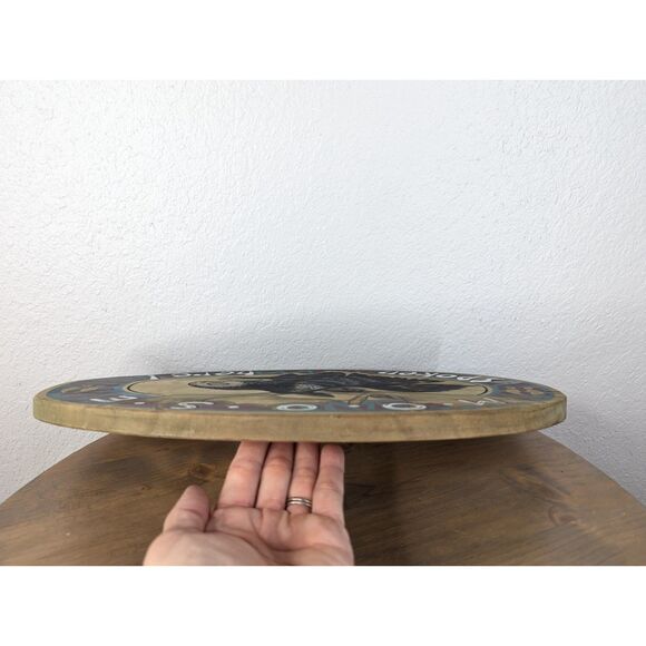 Moose Spoken Here! Jon Q. Wright Oval Wood Moose Art Sign Woodland Animal Cabin - Picture 3 of 8